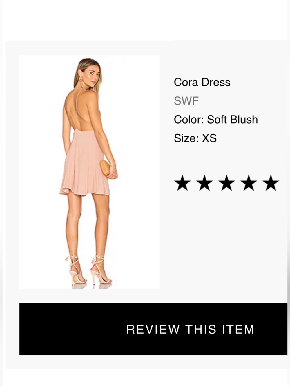 Revolve SWF Cora Slip Dress in Soft Blush - Lightweight Camisole Nightdress